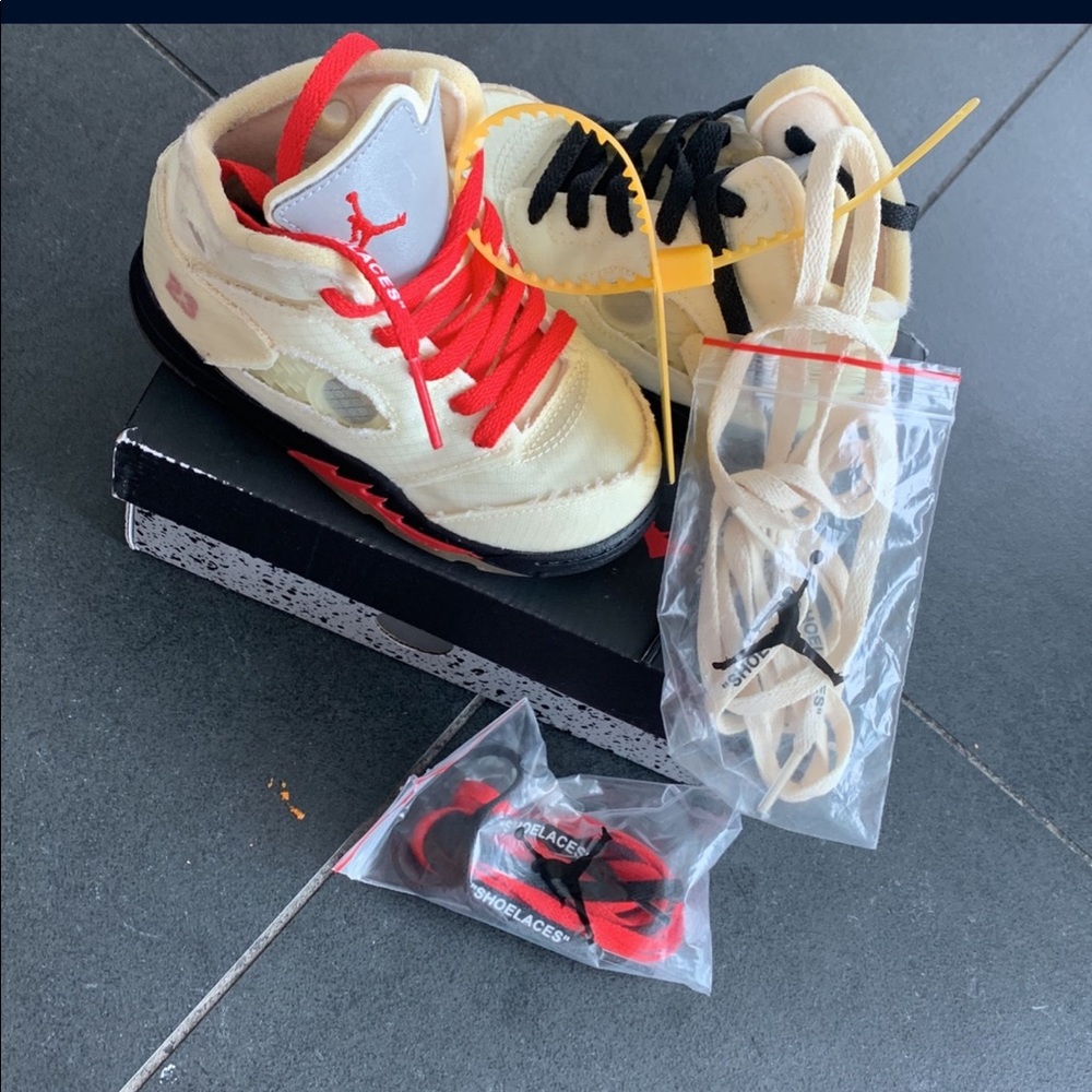 Off-white Jordan 5s , toddler 7c